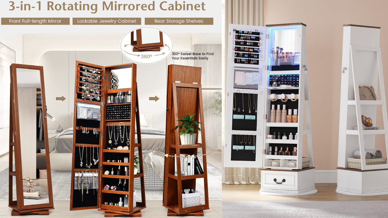How a 360° Swivel Jewelry Cabinet Solves Your Messy Jewelry Drawer